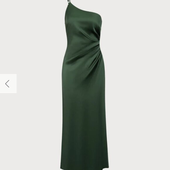 RIHOAS Women's Green One-shoulder Satin Maxi Dress XS - Picture 7 of 7
